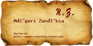 Mágeri Zenóbia névjegykártya